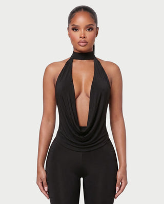 MAVE Cowl Choker Halter Top & Stirrup Leggings Set