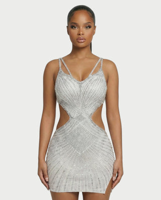 BRELLIE Crystal Cut-out Bodycon Mini Dress
