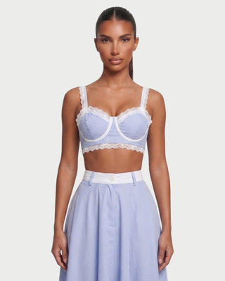 Conjunto de camisola y falda con encaje empalmado KORINA