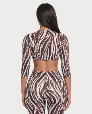 FRENA Printed Crop Top, Capri Pants & Headband Set