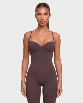 LILIBETH Sweetheart Neck Strap Bodycon Jumpsuit