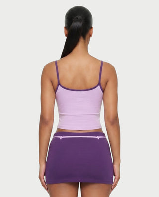 ZELINA Contrast Trim Cami Top & Mini Skirt Set