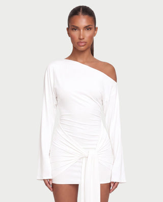 MIRANDA Off-Shoulder Flare Sleeve Mini Dress