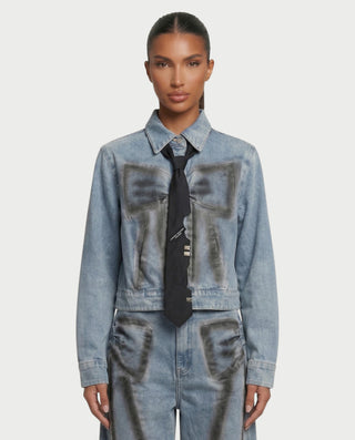 Chaqueta de piel sintética con textura de cocodrilo BEXLEY