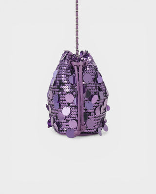 CIZARA Chain Crossbody Sequin Bucket Bag