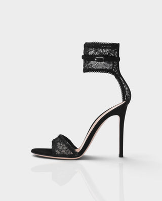 NISREEN Lace Buckle Ankle-Strap Stiletto Sandal Heels