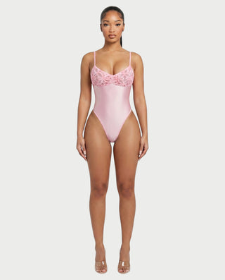 ZARLINA Floral Lace Bodysuit & Mini Skirt Set