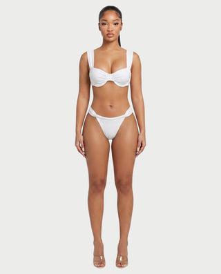 KAVINA Underwire Bikini & Long Sleeve Mesh Cover-Up Three-Piece Set