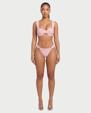 KAVINA Underwire Bikini & Long Sleeve Mesh Cover-Up Three-Piece Set