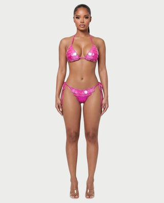 RIVENA Sequin Shell Triangle Bikini Set