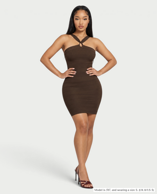 RUTHA Crisscross Strap Bandage Bodycon Mini Dress