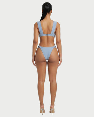 KAVINA Underwire Bikini & Long Sleeve Mesh Cover-Up Three-Piece Set