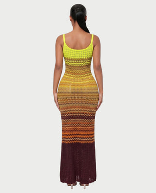 VELVA Ombre Crochet Cover-Up Maxi Dress