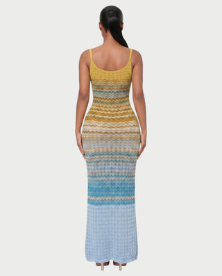VELVA Ombre Crochet Cover-Up Maxi Dress