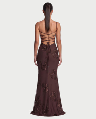 FLORELLE Floral Embroidered Corset Gown