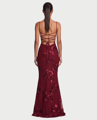 FLORELLE Floral Embroidered Corset Gown
