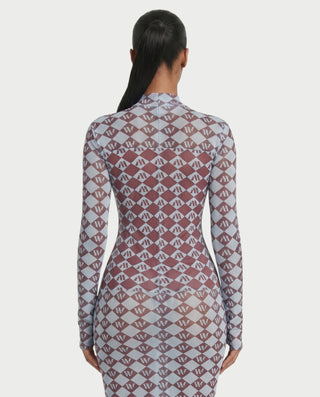 Vestido midi de manga larga con cuello alto MALINA