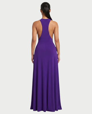 Vestido largo con cintura fruncida LORAINE