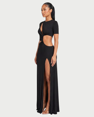 NORMINA Cutout High-Slit Bodycon Maxi Dress