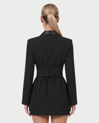 ALEYNA Corset Waist Long Sleeve Blazer Mini Dress