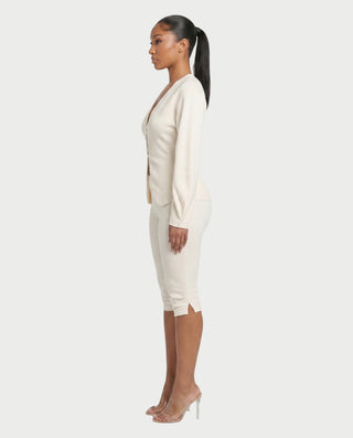 Conjunto de top con botones delanteros y pantalones capri ZORA