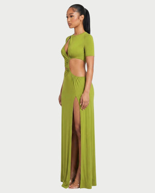 NORMINA Cutout High-Slit Bodycon Maxi Dress