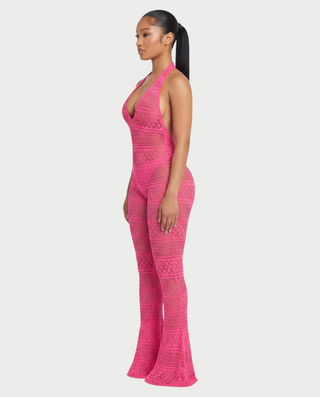 SARI Patterned Flare Jumpsuit