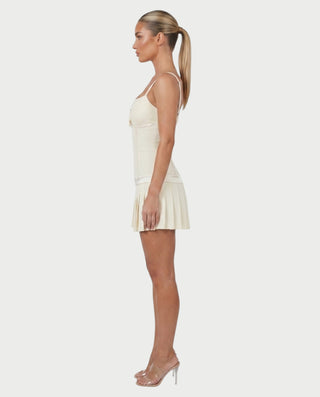 JAZZ Bow Detail Pleated Mini Dress