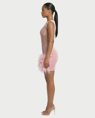 Vestido midi con flecos y escote pronunciado de LIRRA