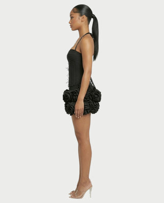 Vestido midi con flecos y escote pronunciado de LIRRA