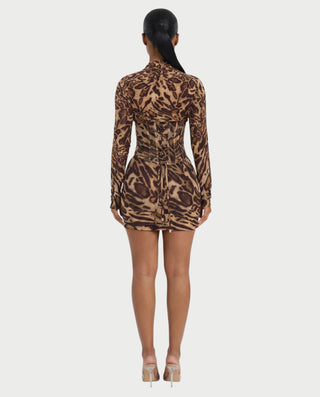 CLARIBEL Lace-Up Back Corset Mini Dress Set