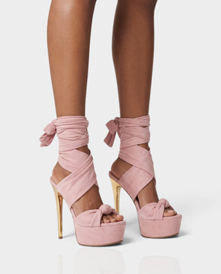 MEGUMI Wraparound Ankle Platform Stiletto Heels