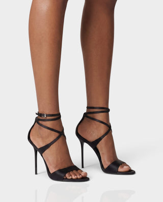 Tacones de aguja con cordones de piel sintética KELLA