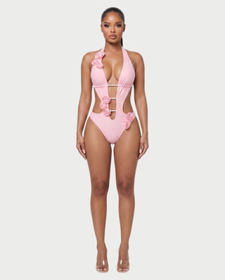 RAMONA Pearl Accent Floral One-Piece Swimsuit
