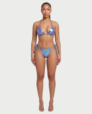 DALIYA Shiny Metallic Triangle Bikini Set