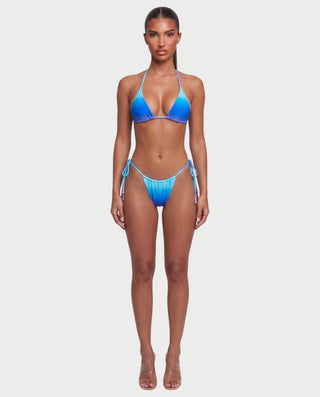 AVELIYA Ombre Bikini & Sheer Maxi Skirt Three-piece Set