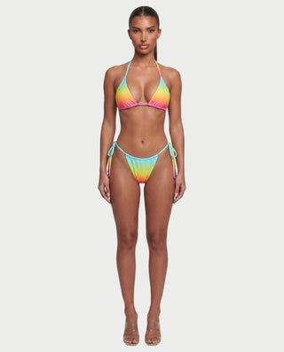 AVELIYA Ombre Bikini & Sheer Maxi Skirt Three-piece Set