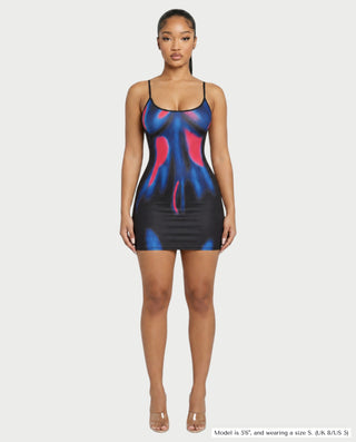 MARAYA Abstract Heat Print Bodycon Mini Dress
