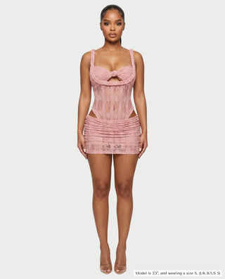 MARCELA Lace Bustier Top & Mini Skirt Set