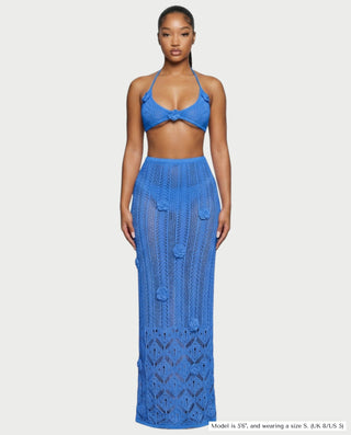 Vestido midi con flecos y escote pronunciado de LIRRA