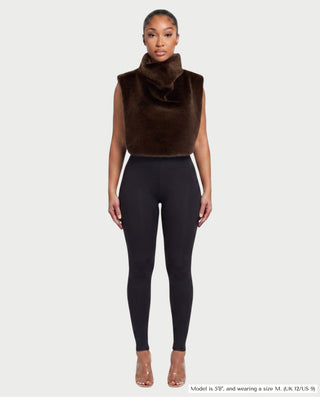 KARISE Plush Faux Fur Vest Top