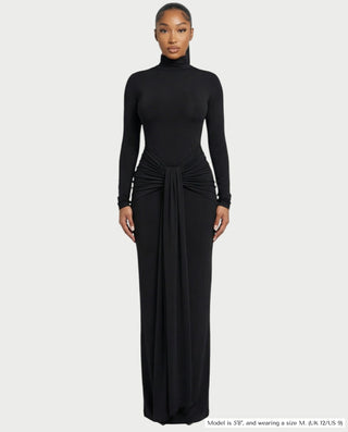 Vestido largo plisado con degradado LIVIANA