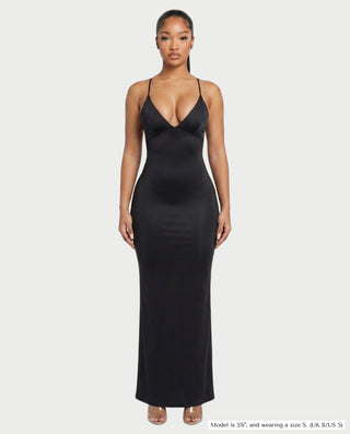 EVINA Slim fit Ruched Backless Maxi Dress
