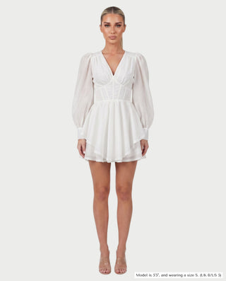 ETTA Long Sleeve Corset Fit & Flare Mini Dress