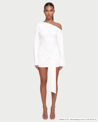 MIRANDA Off-Shoulder Flare Sleeve Mini Dress