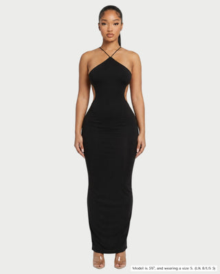 Vestido largo ajustado con espalda abierta NORA