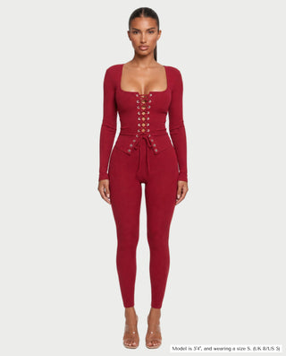 XANTHE Corset-Lace Top & Pants Set