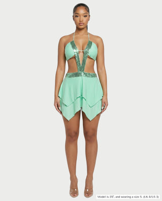 Vestido mini de vendaje AQUINO
