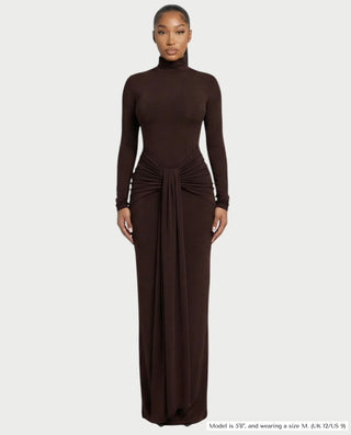 Vestido largo plisado con degradado LIVIANA