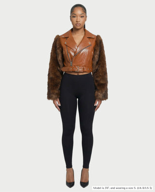 Chaqueta de piel sintética con textura de cocodrilo BEXLEY